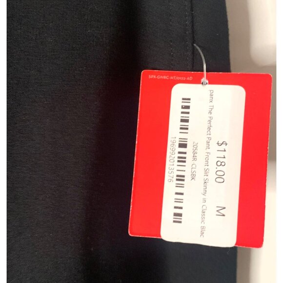 SPANX Solid Black High-Rise The Perfect Pant Front Slit Ponte Knit Pants NWT M - Picture 8 of 8